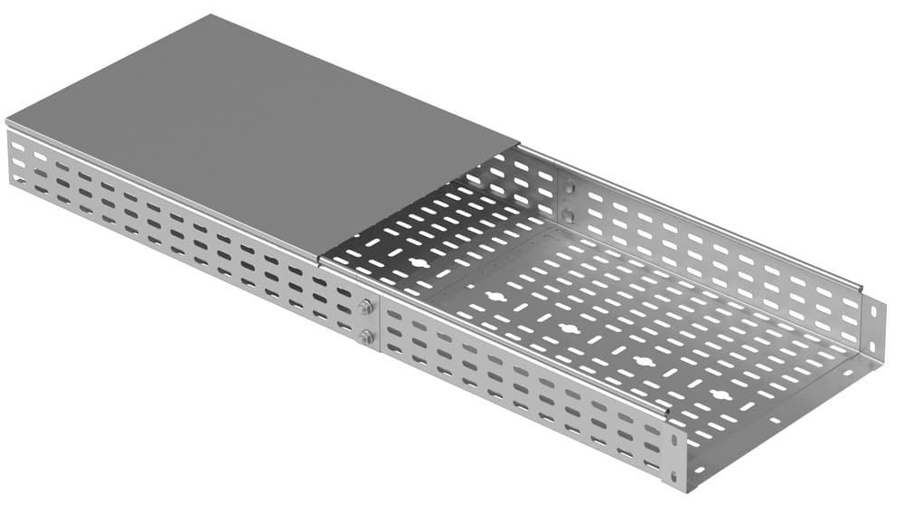 Перфорированный кабельный лоток с интегрированным соединением H:100 W:600 Т:1,2 / L:3000 — PG,  FPK 160 10 PG